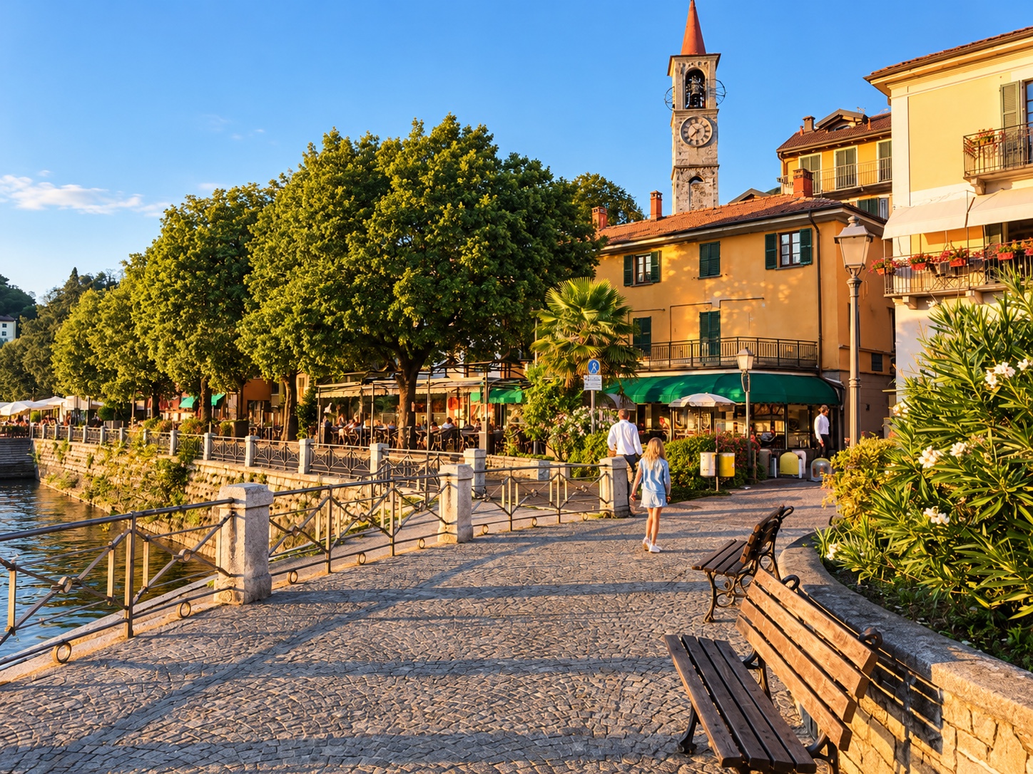 Promenade von Laveno Mombello am Lago Maggiore