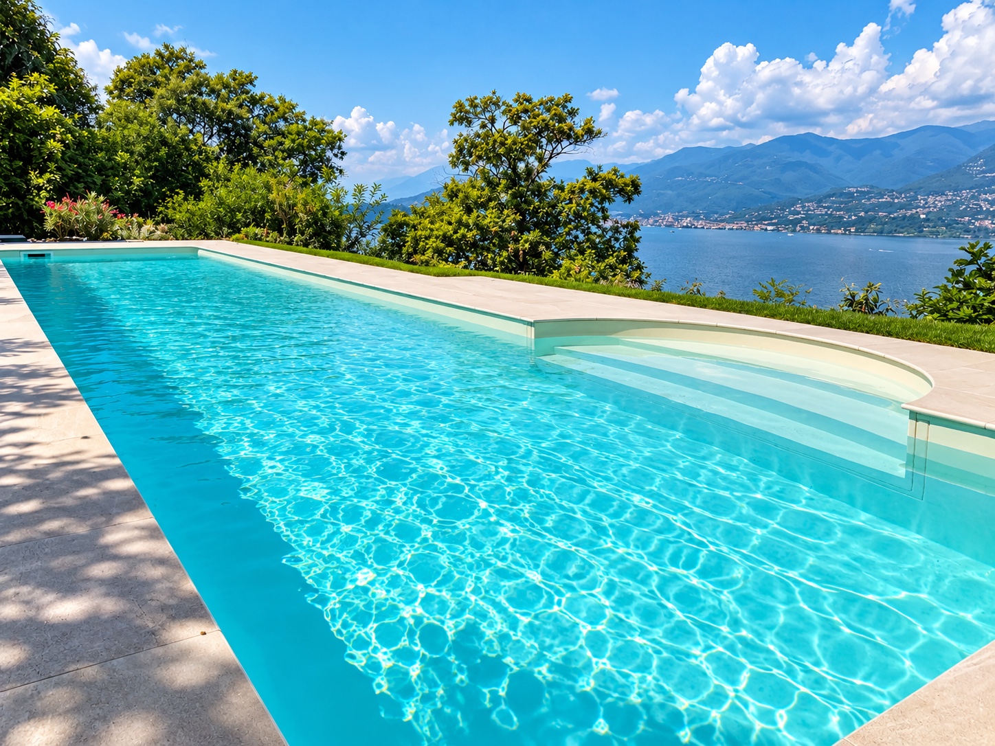 Swimmingpool mit Panoramablick über den Lago Maggiore
